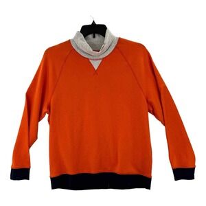 Club Room Men's Orange Fleece Pullover Mock Neck Sweatshirt - Large